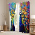 thumbnail image 3 of Manfei 3D Peacock Black Out Curtains for Teen, Woodland Wildlife Curtains Pack of 2 (42x63 Each), Oil Printing Artwork Bedroom Curtains, Curtains Blackout Bedroom Decor, 3 of 6