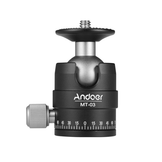 Cabeza de Bola Andoer MT-03 Mini Ball Ball DSLR ILDC Trípode de cámara Monopd Mount Quick Release Bola de aleación de aluminio con muesca en forma de U Máx. Capacidad de carga 5KG / 11LB Accesorios de Andoer Cabeza de bola