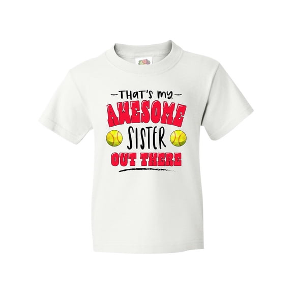 Inktastic That's My Awesome Sister out There with Softballs Youth T-Shirt