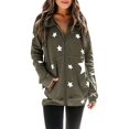 thumbnail image 1 of Sudaderas con media cremallera para mujer, estampado de estrellas, manga larga, casual, suelto, con cordón, tops con bolsillo Fokelyi WMZY-688-10, 1 of 1