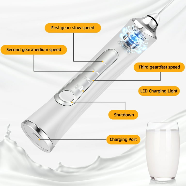 Busatia Rechargeable Handheld Milk Frother, White photo 2