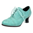 thumbnail image 4 of Mostsola Kitten Heels for Women Vintage Lace up Heeled Oxfords Casual Dressy 70s Pumps Shoes, 4 of 5