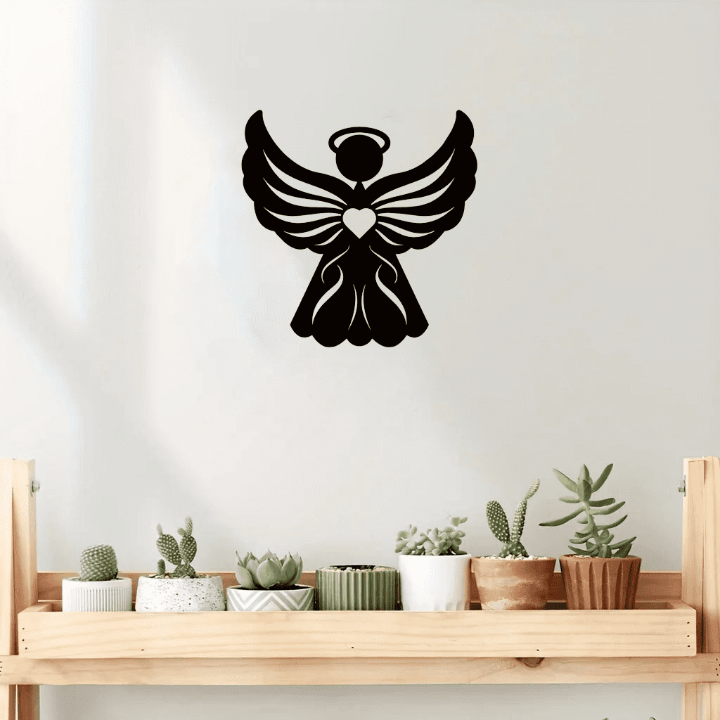 Gothic Angel Iron Wall Art Vintage Sculpture Living Room Bedroom Halloween Gift
