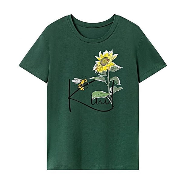 Camiseta de mujer con cuello redondo, camiseta básica ligera y suave para el trabajo de viaje en la playa M