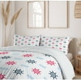thumbnail image 6 of Ambesonne Nautical Duvet Cover Sets, Ship Helm Waves Retro, 2-King, Red Blue, 6 of 7