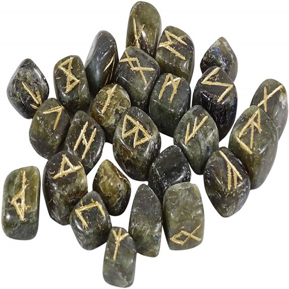 Harmonize Labradorite Stone Tumbled With Rune Alphabet Symbol Reiki Healing Crystal Spiritual Gift