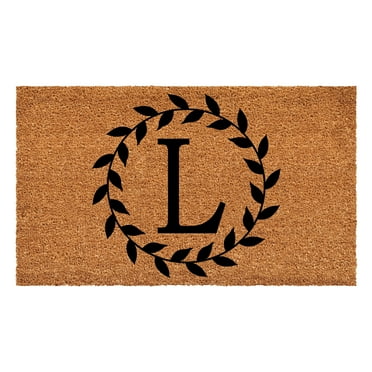 Laurel Wreath Doormat, 24" x 36" (Letter L)