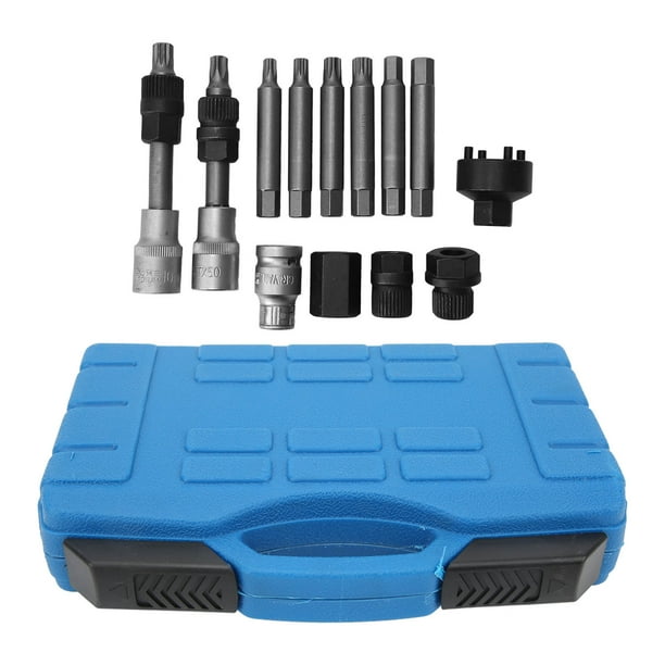 Herramienta De Polea De Desacoplador De Alternador, 13 Piezas, Kit De Herramientas De Polea De Alternador De Reducción De Vibración, Duradero Para Coche Para Poleas OAD OWC ANGGREK Alternator Decoupler Pulley Tool
