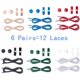 thumbnail image 3 of Cordones elásticos sin atar para niños y adultos, con cinta de bloqueo, 6 pares, reemplazan los cordones sin atar para zapatillas deportivas, 3 of 6