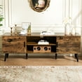 thumbnail image 7 of TV Stand for TVs up to 60", Mid Century TV Console with Adjustable Shelf, Modern Entertainment Center Media Console Table for Living Room in Brown, 7 of 7