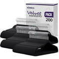 thumbnail image 1 of Beddora Black Velvet Hangers 200 pack, Non-Slip Velvet, Slim Design, 360° Rotating Hook, Durable Clothes Organizer for Adults, 1 of 7