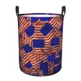 thumbnail image 1 of Balery Vintage USA Flag Cesta de ropa redonda con asas, impermeable, independiente, para ropa, juguetes, dormitorio y familia-Small, 1 of 6