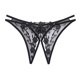 thumbnail image 4 of Ropa interior sexy con abertura para mujer, malla bordada, retro, hueca, elegante, transparente, tanga, camiseta ultrafina de tiro bajo, 4 of 5