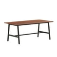 thumbnail image 2 of BizChair Commercial 72x36 Conference Table with 1" Thick Double Sided Laminate Table Top with PVC Edging and Heavy Duty A-Frame Steel Base, Walnut, 2 of 10