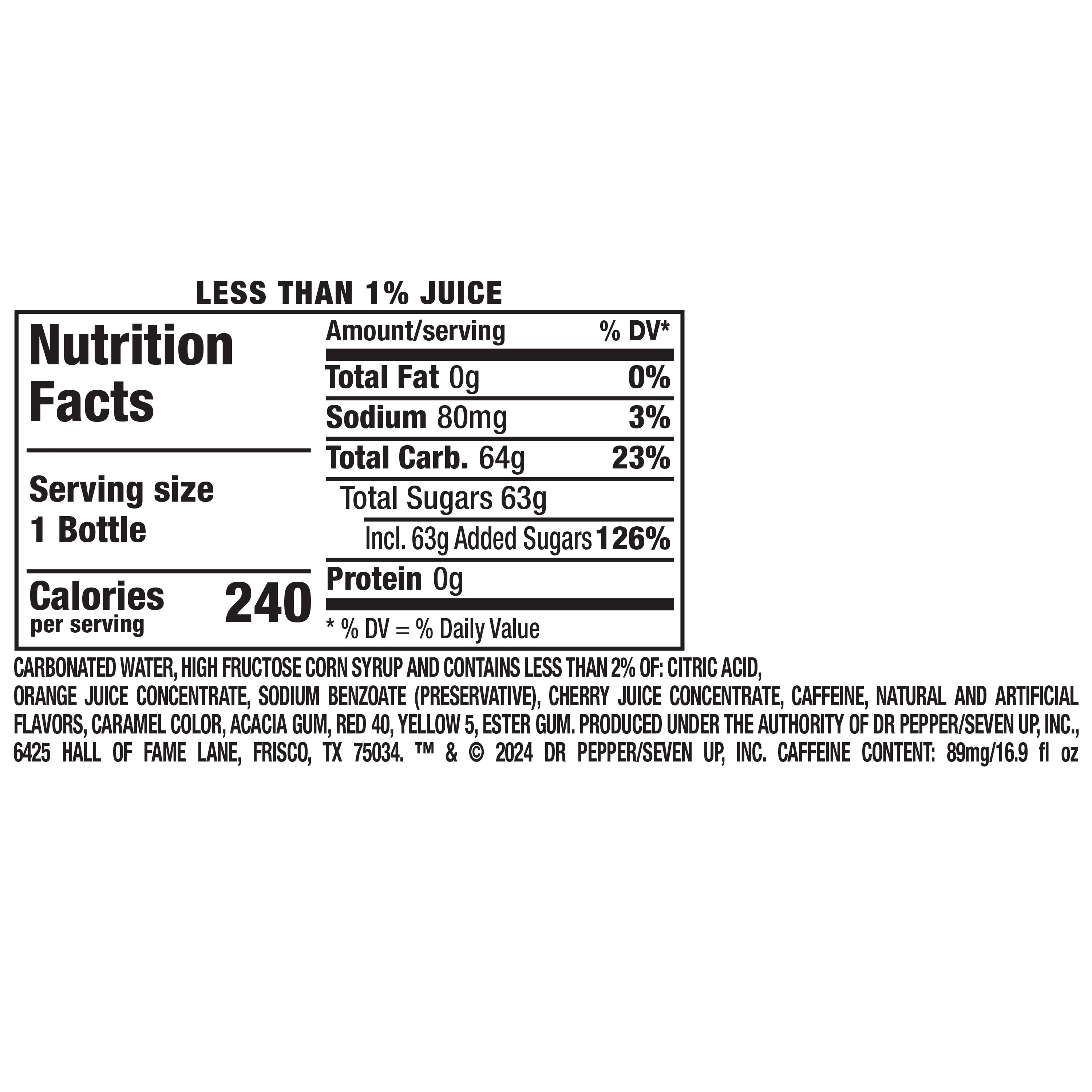 Sun Drop Cherry Lemon Citrus Soda Pop, 16.9 fl oz, 6 Pack Bottles