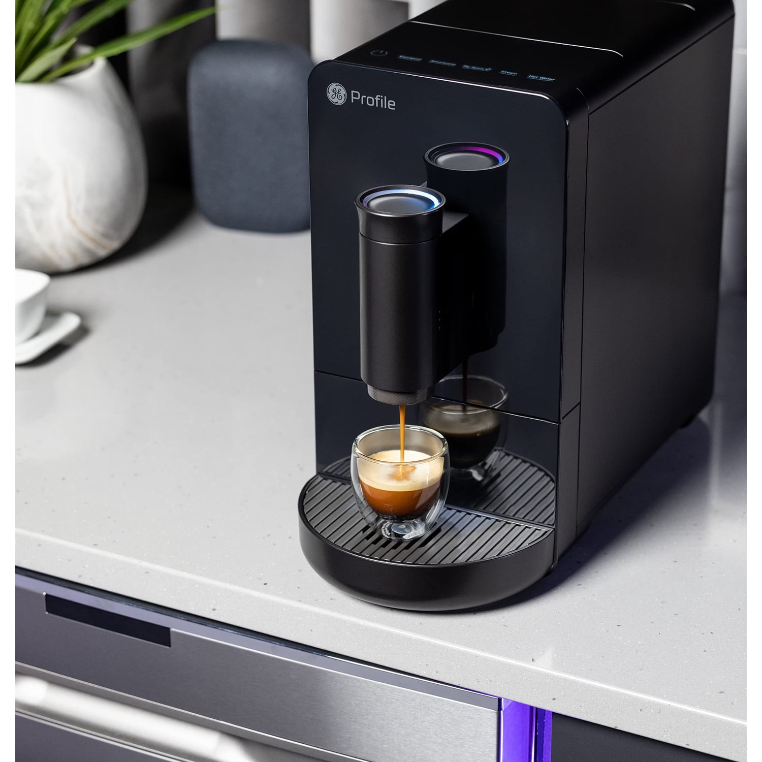 GE Profile Automatic Espresso Machine, One-Touch Brew (Black)