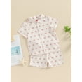 thumbnail image 3 of Bagilaanoe 2pcs Toddler Baby Boy Shorts Set Short Sleeve Print Shirt Tops + Shorts 6M 12M 18M 24M 3T 4T Kids Casual Summer Clothes, 3 of 8
