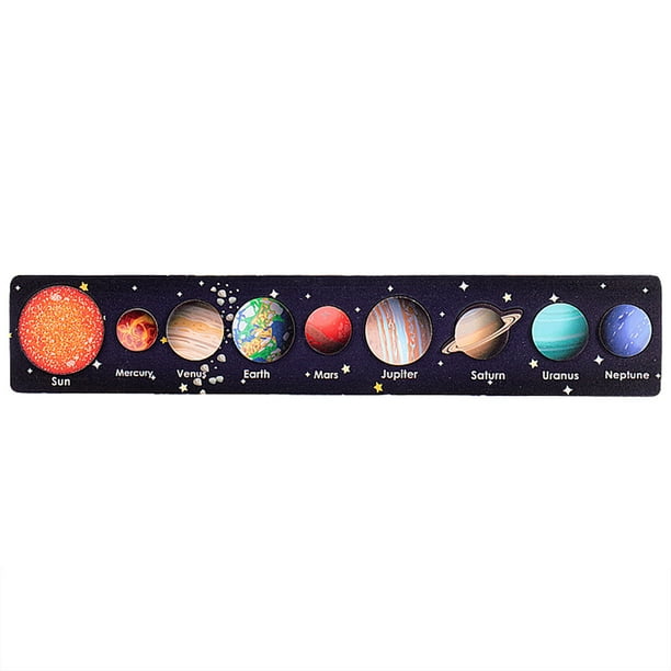 Rompecabezas de madera para niños pequeños Rompecabezas espacial del sistema solar Educativo para niños Rompecabezas de aprendizaje preescolar Montessori Desarrollo temprano y actividades