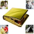 thumbnail image 2 of Couverture d'Isolation Mylar d'Urgence pour Kit de Premiers Secours de Survie, Abri Militaire de Randonnée en Plein Air Camping Protection Tous Temps (Lot de 4), 2 of 5