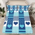 thumbnail image 2 of Castle Fairy Love Heart Print Twin Sheet Sets 3pcs for Boys Girls,Romantic Valentine Twin Fitted Sheet Microfiber,Geometric Stripes Plaid Breathable Flat Sheet,Ultra Soft Home Decor, 2 of 7