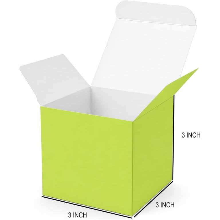 25pcs Green Gift Box with Lid, Small Cube Paper Box 3x3x3 Inch | Green ...