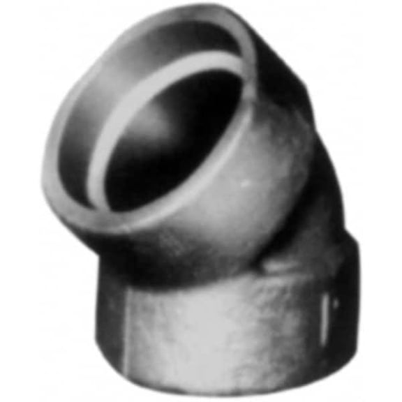 Made in USA Size 1", Class 3,000, Forged Carbon Steel Black Pipe 45 Elbow 925 psi, Socket Weld End Connection