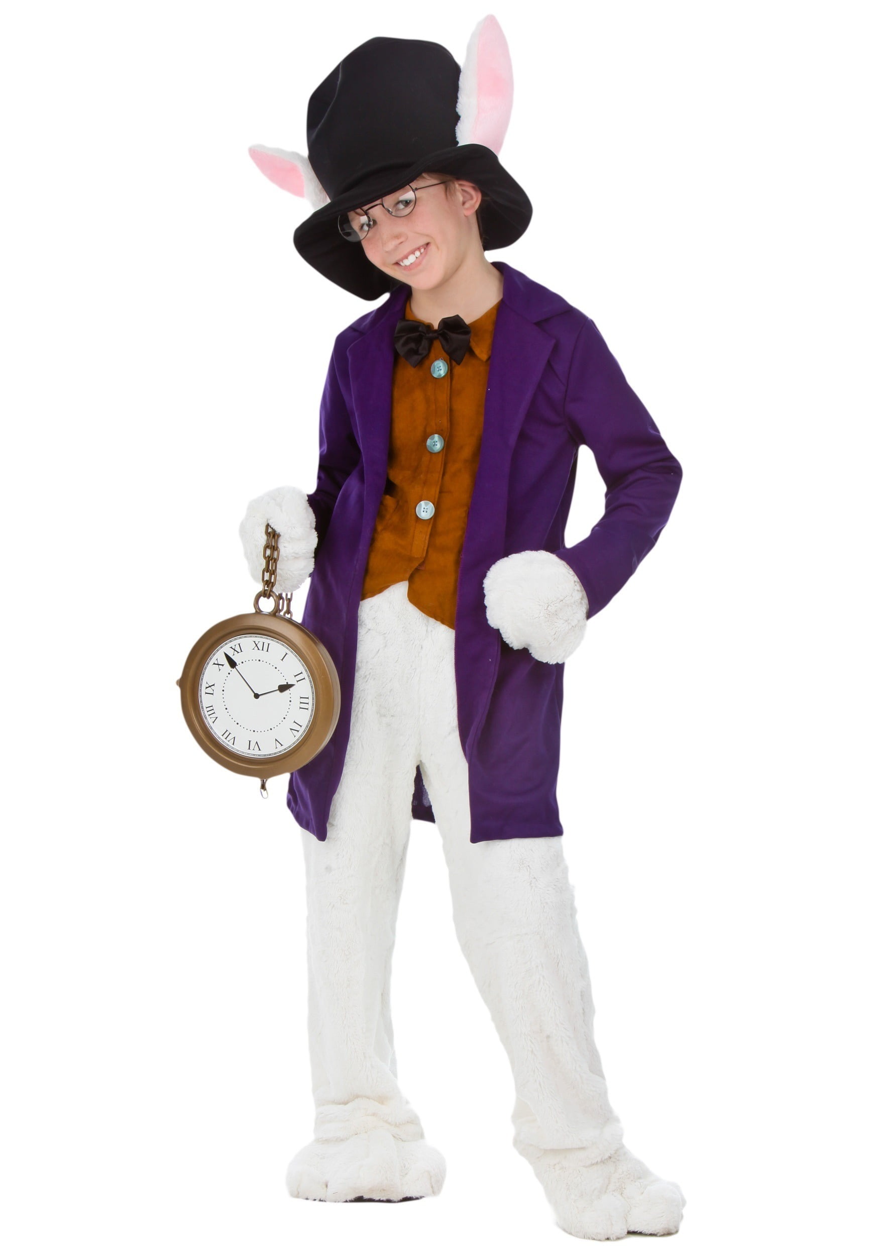 White Rabbit Boys Fancy Dress Costume Wonderland Alice World Book Day Childs Kid 