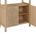 thumbnail image 5 of Nathan James Leah Bohemian Arched Bookcase, 3-Tier Bookshelf with Storage Cabinet Base, Seagrass Door Fronts and Solid Wood Frame, Raw Oak/Seagrass, 5 of 6