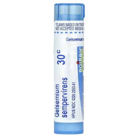 Boiron Gelsemium Sempervirens 30C, Homeopathic Medicine for Apprehension With Trembling, Headaches, 80 Pellets