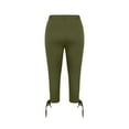 thumbnail image 3 of DDAPJ pyju High Waisted Capri Leggings for Women Tummy Control Knee Length Yoga Pants 2025 Casual Summer Cropped Pants Buttery Soft Solid Comfy Capris Flash Sale Today Army Green M, 3 of 6