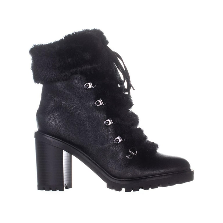 Womens Guess Galway Block Heel Ankle Boots Black Multi Leather Walmart