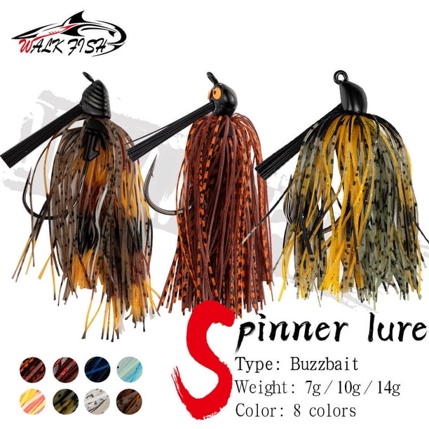 Spinner Bait Sans Herbes 12g Marron - Chatterbait Leurre Pêche Bass Wobbler Spinner Bait Sans Herbes 12g Marron - Chatterbait Leurre Pêche Bass Wobbler