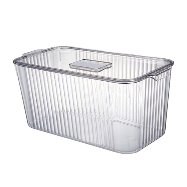 Contenedor de almacenamiento multiusos transparente con tapa, organizador de escritorio que ahorra espacio para 335x165x15cm