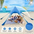 thumbnail image 4 of Resenkos 20 x 20 Feet Beach Canopy Tent with UPF50+ Sun Protection and Shovel-Blue， Easy Set up, Beach Tent Pop up Shade for Camping Trips, Fishing, Backyard Fun or Picnics, 4 of 8