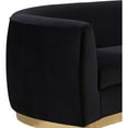 thumbnail image 5 of Homestock Modern Motifs Modern, Contemporary Velvet Upholstered Chair with Stainless Steel Base in Rich Metallic Finish, Living Room Furniture-Color:Black and Gold,Size:Armchair, 5 of 10
