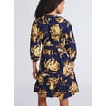 thumbnail image 3 of Time and Tru Women's Poplin Shirt Dress with Long Sleeves, Sizes XS-XXXL, 3 of 5