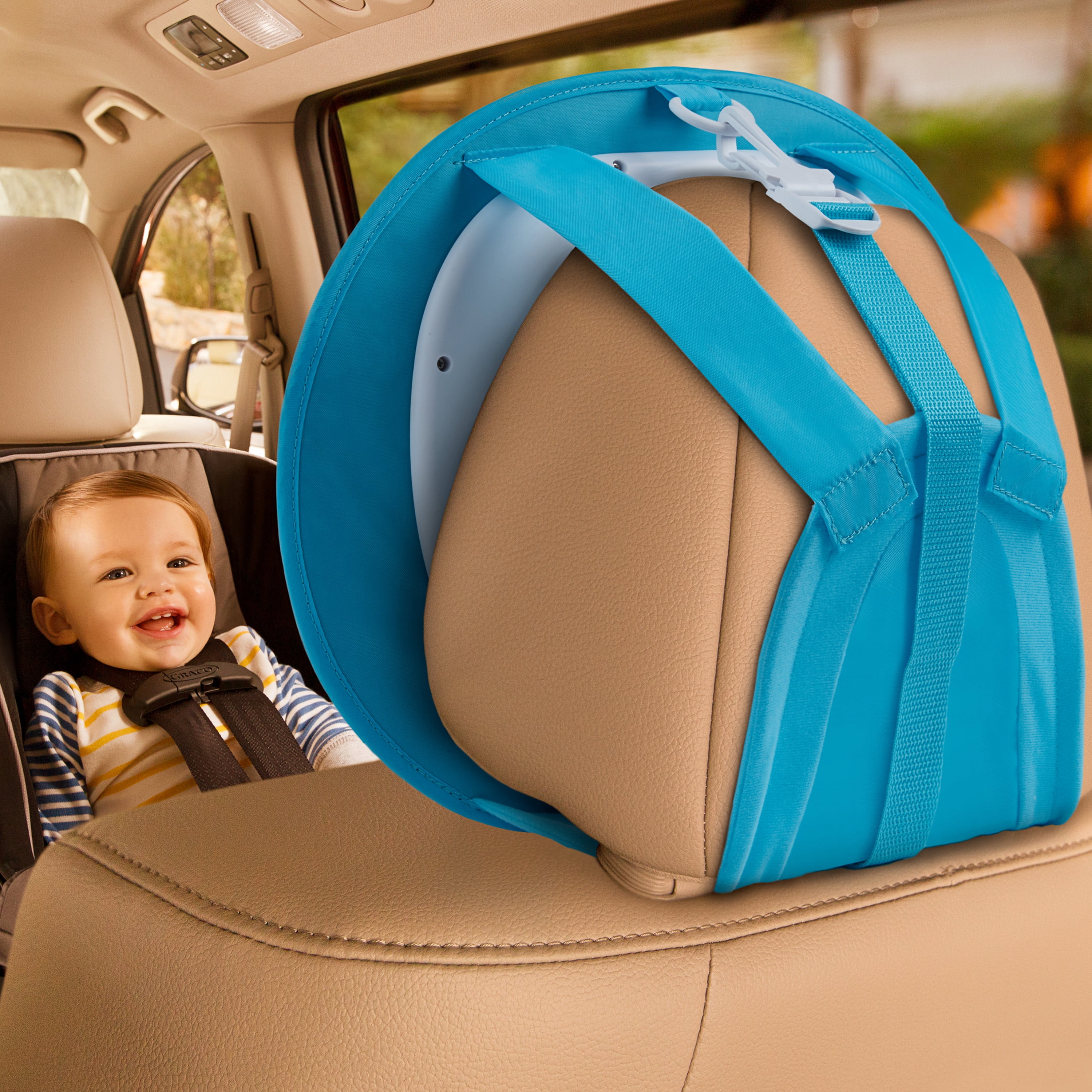 Munchkin Brica Cruisin Baby In-Sight Entertainment Owl Mirror, Includes 8 Songs and Remote Control, Crash-Tested, Blue