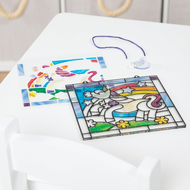 Melissa & Doug Kids Art Craft Kit - Unicorn Stained Glass Window