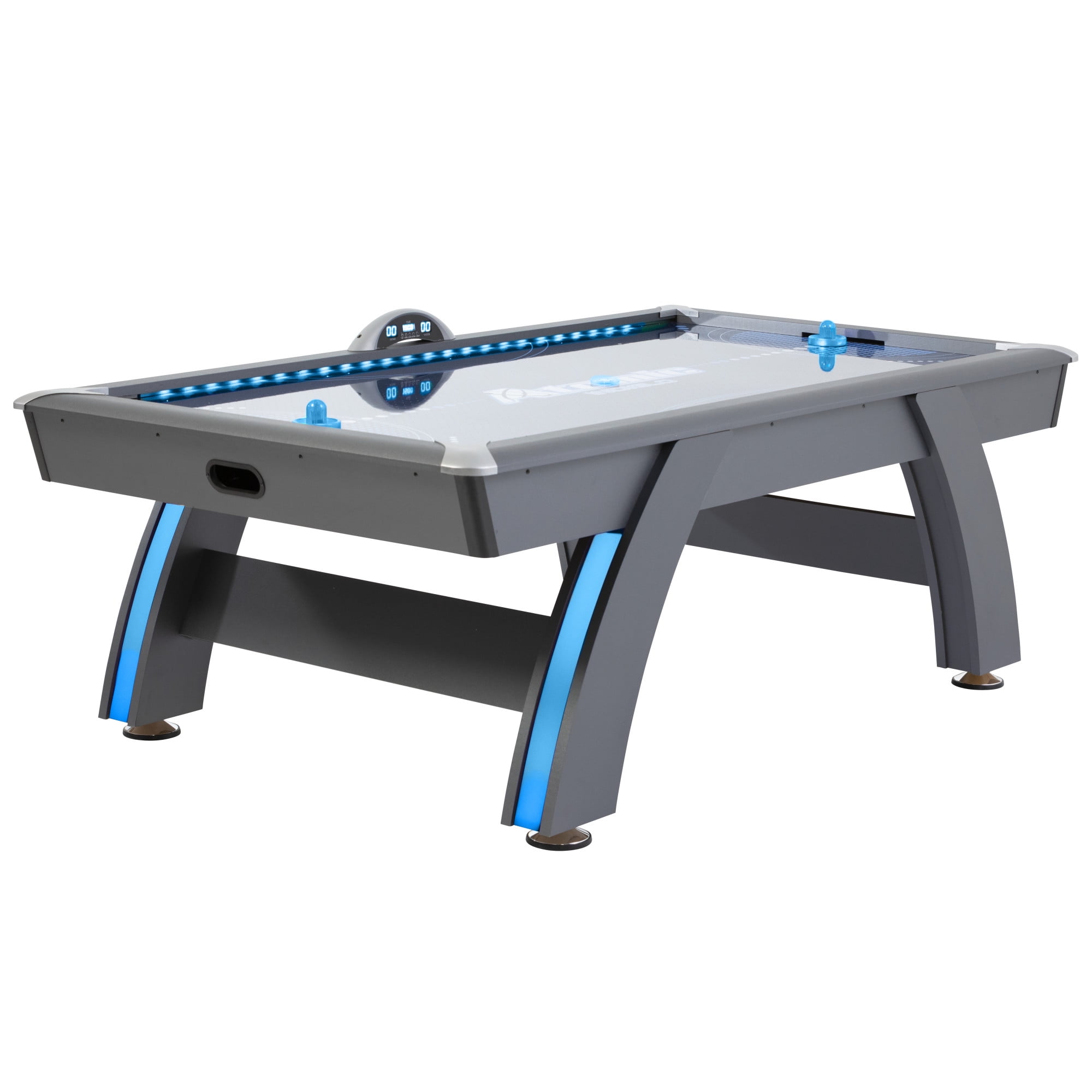 60 Inch Air Powered Hockey Table With Overhead Electronic Scorer Blue Red 