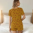 thumbnail image 6 of Goodtrade8 Loungewear for Women with Pocket Petite Short Sleeve V-Neck Casual Sleepwear Printed Woman Pjs, 6 of 8
