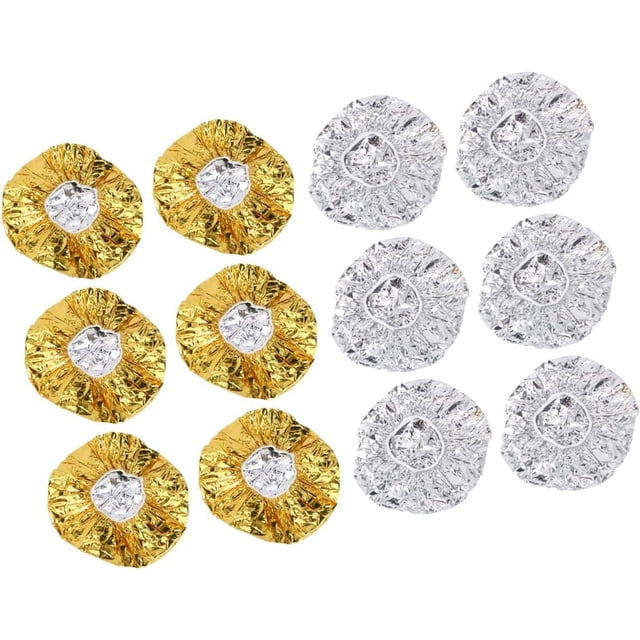 Heated Hats 12pcs Foil Thermal Aluminum Cordless Hair Silver Deep Hot Styling Shower Elastic Tin Cap Coloring Dying Oil Golden Reusable Uses Hat Salon and Conditioning Home Hair Bonnet