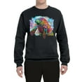thumbnail image 2 of Wild Bobby Rainbow Painted Manatee Dean Russo Design Animal Lover Unisex Crewneck Sweatshirt, Black, 4X-Large, 2 of 6