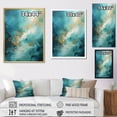 thumbnail image 4 of Designart "Turquoise Calm II" Abstract Landscape Floater Framed Wall Art Living Room, 4 of 7