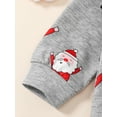 thumbnail image 5 of Qmyliery Infant Baby Christmas Jumpsuit, Cartoon Santa Claus Pattern Print Long Sleeve Round Neck Romper for Boys Girls,0-18 Months, 5 of 8