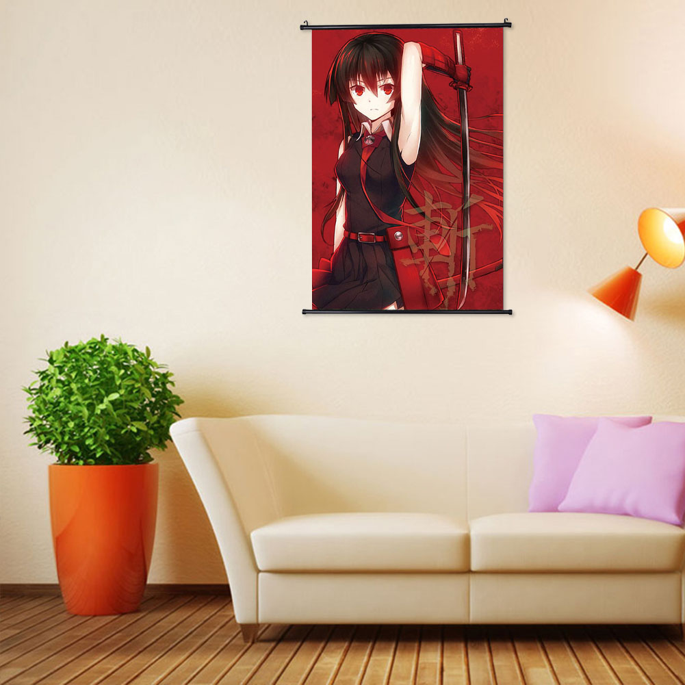  Akame ga Kill Wall Scroll Poster Fabric Painting for Anime Leone  042 L: Posters & Prints