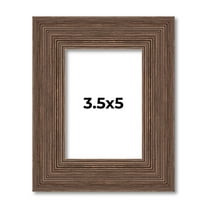 3.5x5 Frame Brown Farmhouse Solid Wood Picture Frame Width 1.5 Inches | Interior Frame Depth 0.5