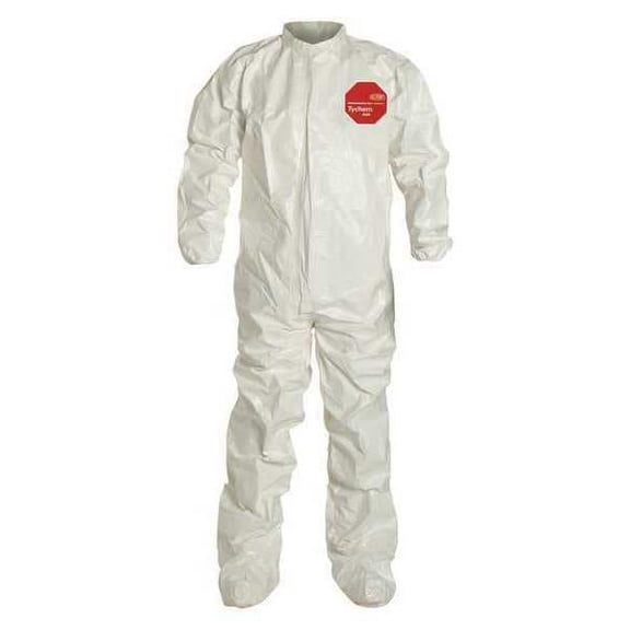 Dupont Coveralls,5XL,Wht,Tychem 4000,PK4 SL121TWH5X000400