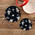 thumbnail image 2 of Coolnut Space Astronaut Pot Holder Set of 2, Heat Resistant Round Cotton Hot Pads Table Mats Trivets for Hot Dishes/Pot/Bowl/Teapot/Hot Pot Holders, 7"+ 9", 2 of 6