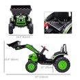 thumbnail image 3 of Aosom Kids Digger Ride On Excavator 6V Battery Powered Green, 3 of 9