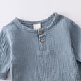 thumbnail image 6 of NOLDARES Toddler Baby Boy Clothes Stripes Short Sleeve Button Down Shirt Tops Summer Spring Shorts Set Infant Golf Outfit Blazer,5-6 Y, 6 of 6